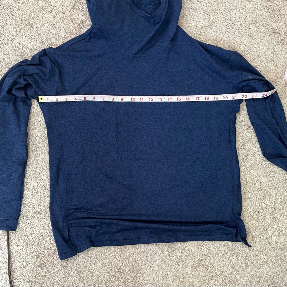 Athleta Uptempo Lightweight Women's Navy Blue Hoodie Top Sweatshirt Size… - Picture 7 of 11